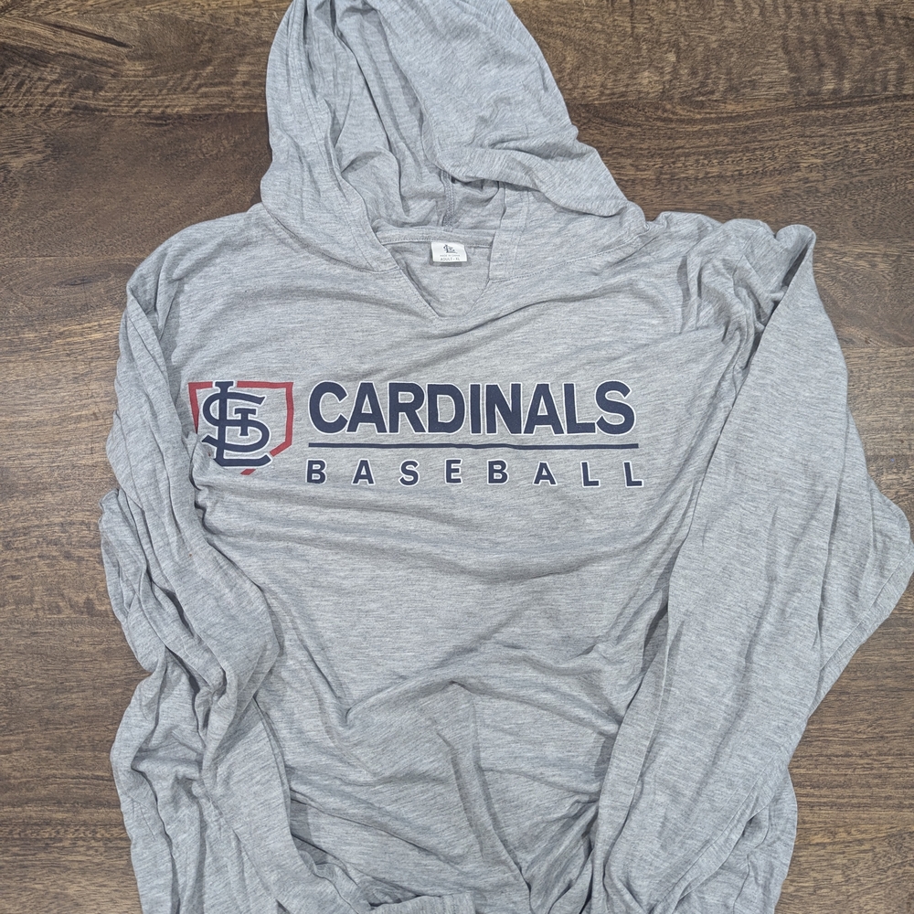 Gray Cardinals Baseball Hoodie